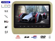 NVOX DV9917N HD BE Monitor na zagłówek samochodowy LCD 9" cali LED HD DVD USB SD IR FM GRY 12V - NVOX DV9917N HD BE